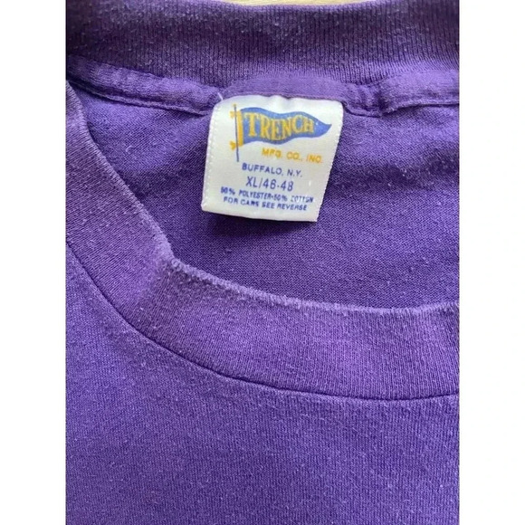 Vintage 80s Minnesota Vikings Single Stitch T-Shirt Trench Made in USA Men's S - Picture 5 of 13
